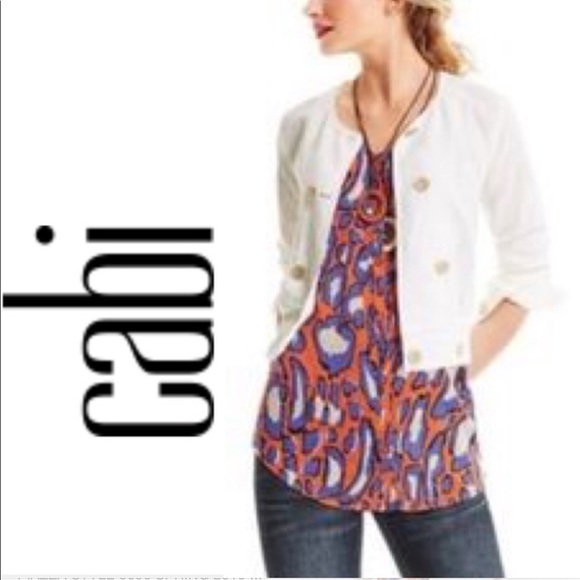 Coats | Cabi White Linen Jacket 